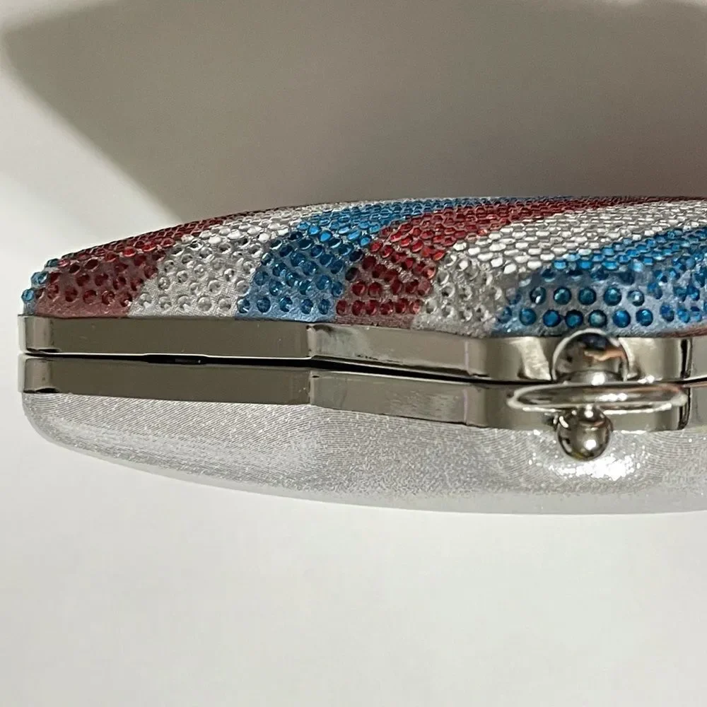 Alessia‎ Rhinestone America Star and Stripes Crystal Red Silver Blue Crossbody